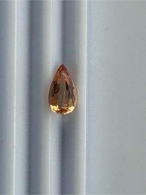 Peach Imperial Topaz Teardrop Faceted Gemstone 1.93 carats
